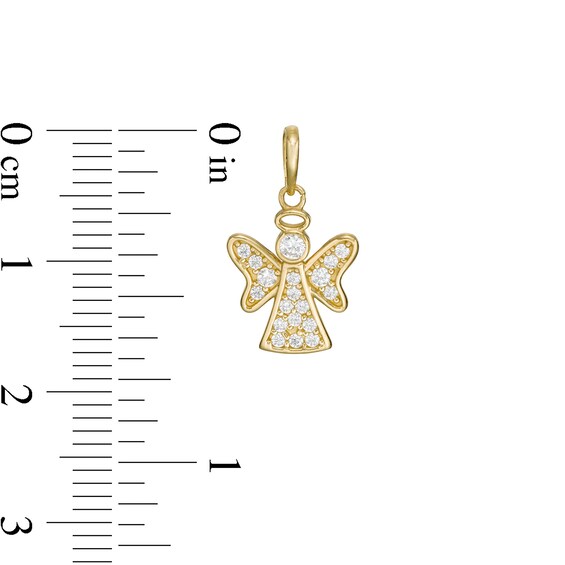 Child's Cubic Zirconia Angel Charm in 10K Gold