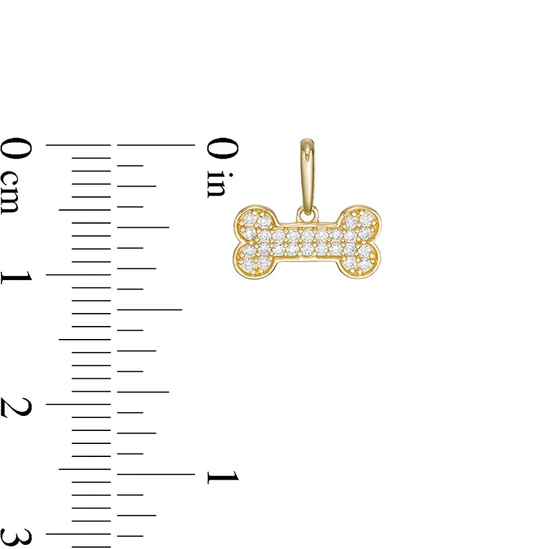 Main Image 2 of Child's Cubic Zirconia Dog Bone Charm in 10K Gold