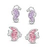 Thumbnail Image 1 of Child's Purple and Pink Crystal Enamel Fish Stud Earrings Set in Sterling Silver