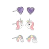 Thumbnail Image 1 of Child's Enamel Unicorns, Hearts, and Rainbows Stud Earrings Set in Sterling Silver