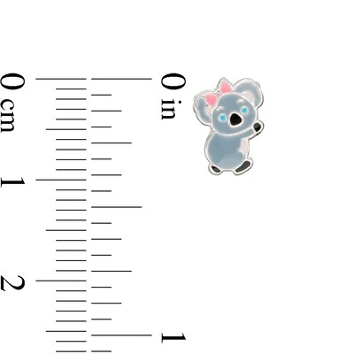 Child's Enamel Animal Stud Earrings Set in Sterling Silver