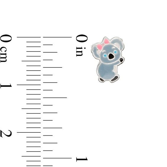 Child's Enamel Animal Stud Earrings Set in Sterling Silver