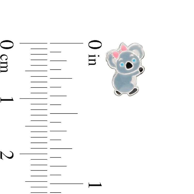 Main Image 4 of Child's Enamel Animal Stud Earrings Set in Sterling Silver
