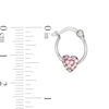 Thumbnail Image 2 of Child's Iridescent Pink Crystal Heart Hoop Earrings in Sterling Silver