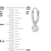 Thumbnail Image 2 of Child's Cubic Zirconia Solitaire Dangle Hoop Earrings in Sterling Silver