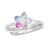 Thumbnail Image 0 of Child's Multi-Color Cubic Zirconia Flower Adjustable Ring in Sterling Silver - Size 4