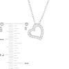 Thumbnail Image 1 of Child's Cubic Zirconia Tilted Heart Pendant in Sterling Silver - 15"