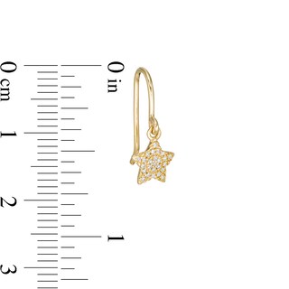 1/10 CT. T.W. Diamond Star Dangle Drop Earrings in 10K Gold