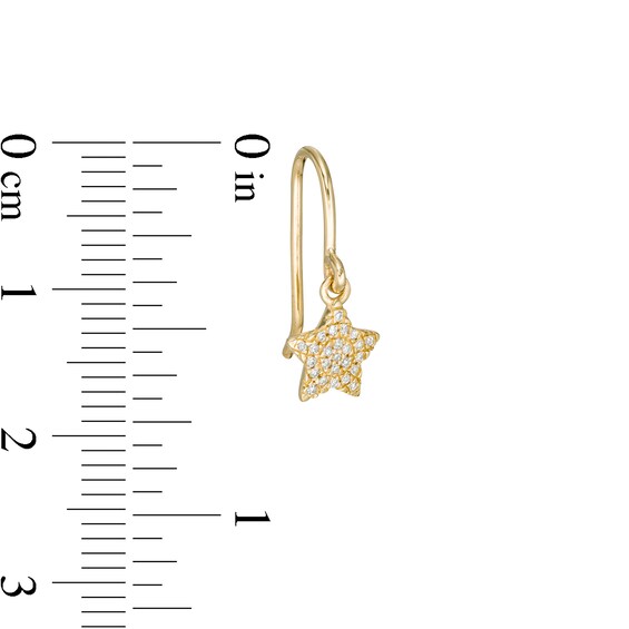 1/10 CT. T.W. Diamond Star Dangle Drop Earrings in 10K Gold