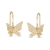 1/6 CT. T.W. Diamond Butterfly Dangle Drop Earrings in 10K Gold
