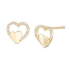 Thumbnail Image 1 of 1/20 CT. T.W. Diamond Heart Outline Stud Earrings in 10K Gold