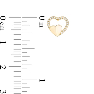 1/20 CT. T.W. Diamond Heart Outline Stud Earrings in 10K Gold