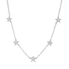 Thumbnail Image 0 of 1/10 CT. T.W. Diamond Star Station Necklace in Sterling Silver - 19"
