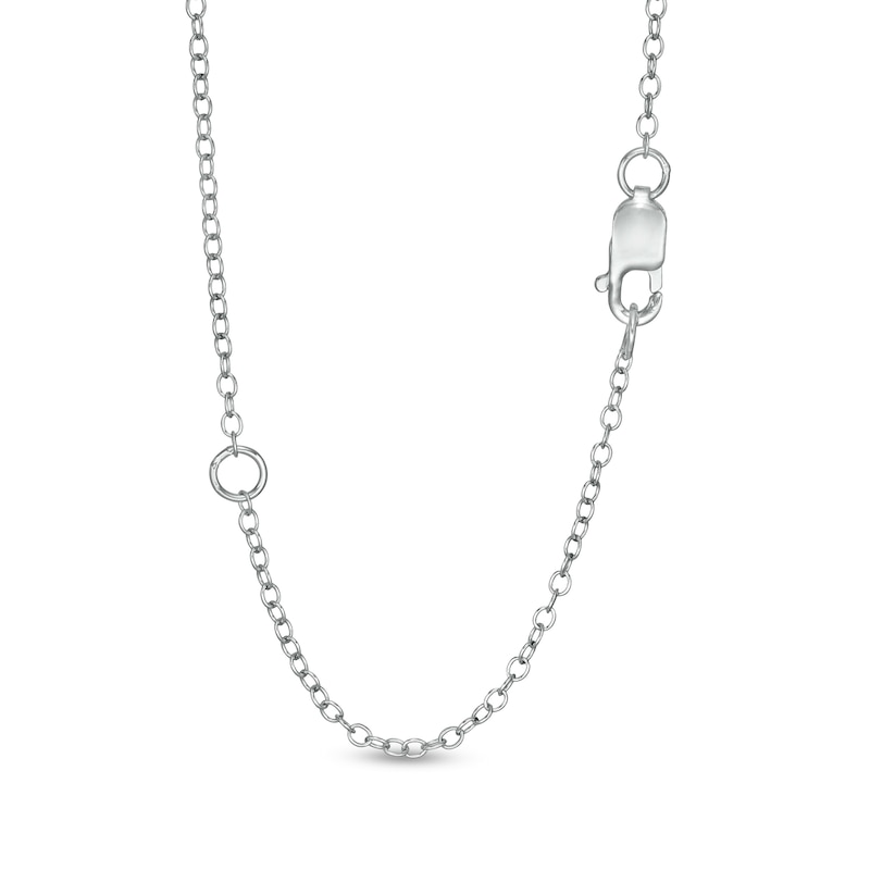 1/10 CT. T.W. Diamond Star Station Necklace in Sterling Silver - 19"