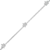 Thumbnail Image 1 of 1/20 CT. T.W. Diamond Star Station Bracelet in Sterling Silver - 7.5"