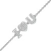 Thumbnail Image 0 of 1/15 CT. T.W. Diamond "I HEART U" Bracelet in Sterling Silver - 7.5"