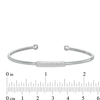 1/15 CT. T.W. Diamond Double Row Bar Cuff in Sterling Silver
