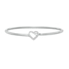 Thumbnail Image 0 of 1/20 CT. T.W. Diamond Heart Outline Bangle in Sterling Silver