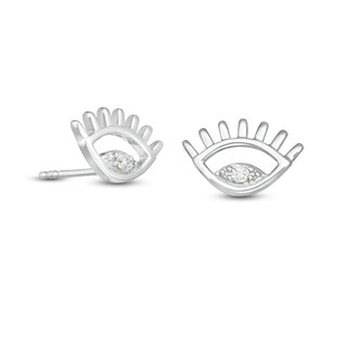 1/20 CT. T.W. Diamond Open Eyes Stud Earrings in Sterling Silver