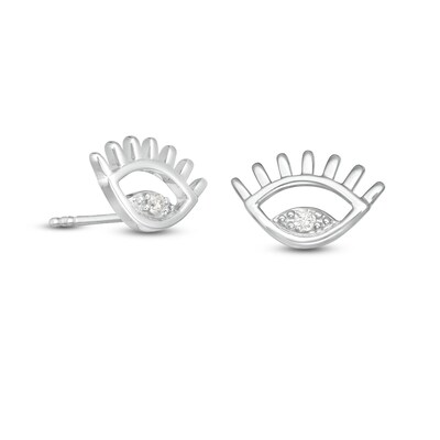 1/20 CT. T.W. Diamond Open Eyes Stud Earrings in Sterling Silver