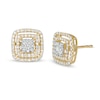 Thumbnail Image 1 of 3/8 CT. T.W. Diamond Open Double Cushion Frame Stud Earrings in 10K Gold