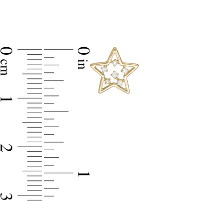 1/20 CT. T.W. Diamond Star Outline Stud Earrings in 10K Gold