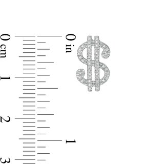 1/8 CT. T.W. Diamond Dollar Sign Stud Earrings in Sterling Silver