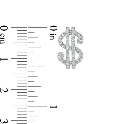 1/8 CT. T.W. Diamond Dollar Sign Stud Earrings in Sterling Silver