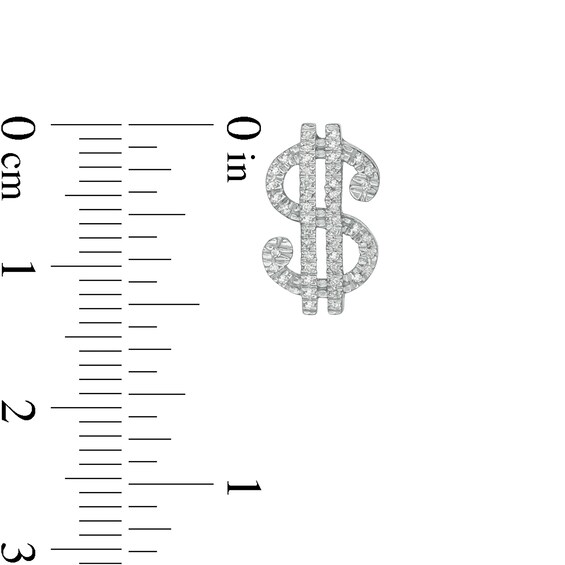 1/8 CT. T.W. Diamond Dollar Sign Stud Earrings in Sterling Silver