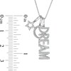 Diamond Accent "DREAM" Theme Charms Pendant in Sterling Silver
