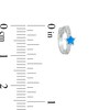 Thumbnail Image 2 of Diamond Accent Blue Enamel Star Huggie Hoop Earrings in Sterling Silver