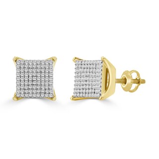1/3 CT. T.W. Composite Diamond Rounded Square Stud Earrings in 10K Gold
