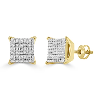 1/3 CT. T.W. Composite Diamond Rounded Square Stud Earrings in 10K Gold
