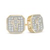 Thumbnail Image 1 of 1/4 CT. T.W. Diamond Cross Octagon Stud Earrings in 10K Gold