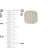 Thumbnail Image 2 of 1/4 CT. T.W. Diamond Cross Octagon Stud Earrings in 10K Gold