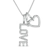 Diamond Accent "LOVE" Theme Charms Pendant in Sterling Silver