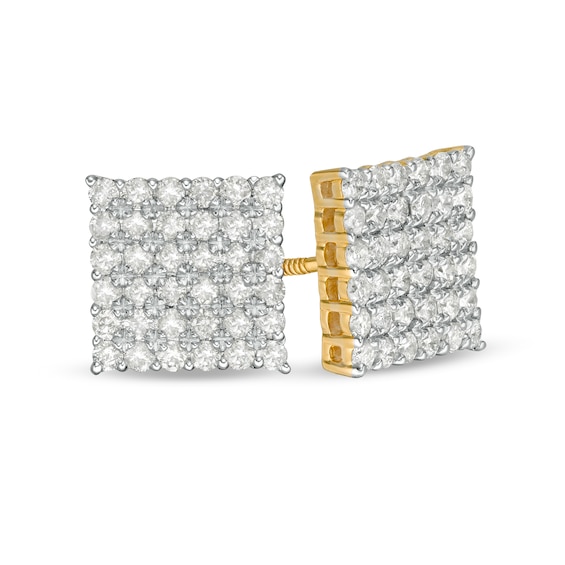 1 CT. T.W. Composite Square Diamond Stud Earrings in 10K Gold