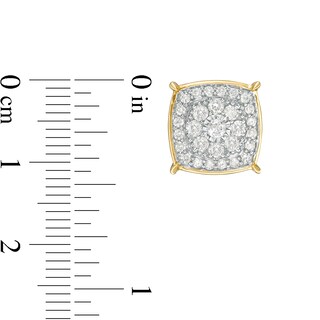 1 CT. T.W. Composite Cushion Diamond Stud Earrings in 10K Gold