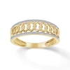 Thumbnail Image 0 of 1/8 CT. T.W. Diamond Border Chain Link Ring in 10K Gold