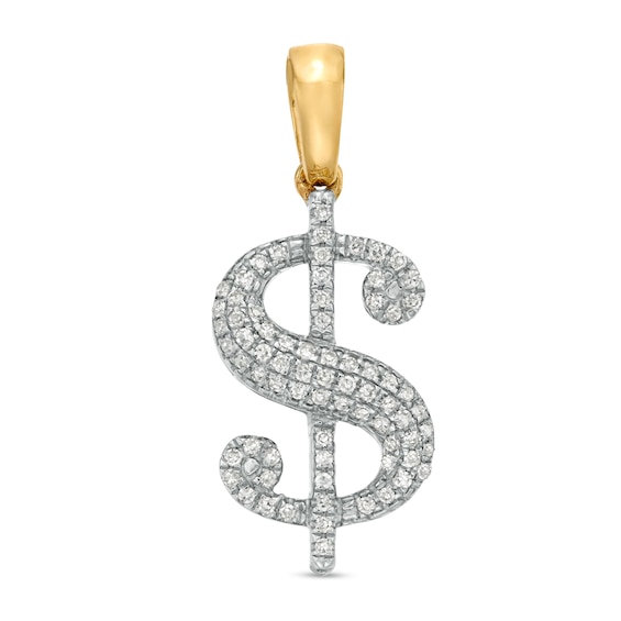 1/8 CT. T.W. Diamond Dollar Sign Charm in 10K Gold