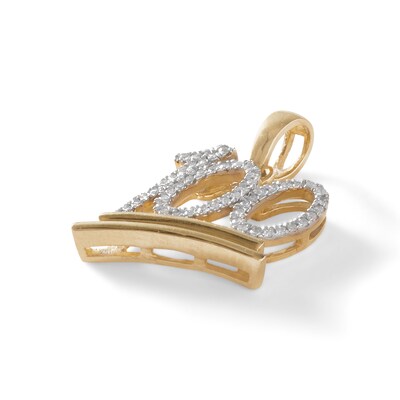 10K Gold 1/10 CT. T.W. Diamond '100' Necklace Charm
