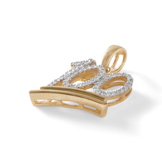 10K Gold 1/10 CT. T.W. Diamond '100' Necklace Charm