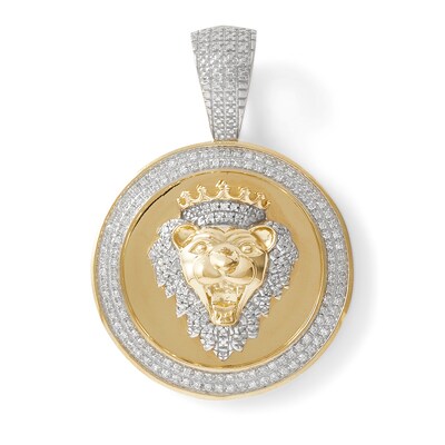 1/4 CT. T.W. Diamond Lion King Medallion Charm in 10K Gold