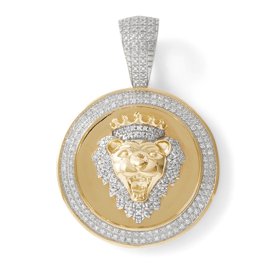 1/4 CT. T.W. Diamond Lion King Medallion Charm in 10K Gold