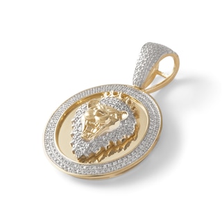 1/4 CT. T.W. Diamond Lion King Medallion Charm in 10K Gold
