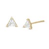 Thumbnail Image 1 of 4mm Trillion-Cut Cubic Zirconia Solitaire Stud Earrings in 10K Gold
