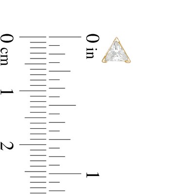 4mm Trillion-Cut Cubic Zirconia Solitaire Stud Earrings in 10K Gold