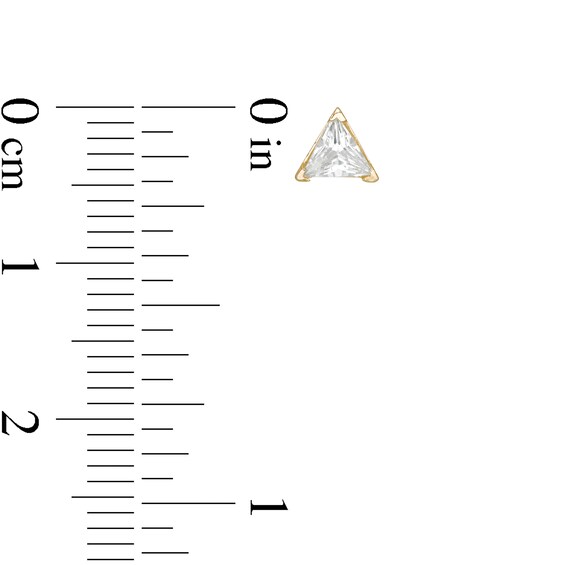 4mm Trillion-Cut Cubic Zirconia Solitaire Stud Earrings in 10K Gold