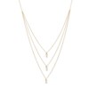 Thumbnail Image 0 of Made in Italy Cubic Zirconia Drop Triple Strand Necklace in 10K Solid Rolo Gold and Casting Pendants - 16"