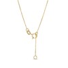 Thumbnail Image 2 of Made in Italy Cubic Zirconia Linear Drop with Chain Tassel Necklace in 10K Gold - 16"